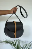 Leather Shoulder Bag - Round Base - 4