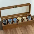 6 Slot Wooden Watch Organizer Box - 1
