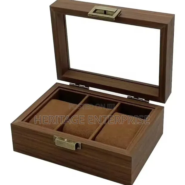 Wooden Watch Organizer - 3 Slots - 1