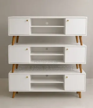 White TV Stand Cabinet - Brand New, Pay on Delivery
