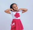 Set ya Mavazi ya Watoto wa Kike ya Trendy 3-in-1 (Juu, Sketi, Mfuko) - 1