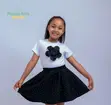 Set ya Mavazi ya Watoto wa Kike ya Trendy 3-in-1 (Juu, Sketi, Mfuko) - 4