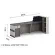 Executive Reception Desk 240cm Front Imported - 2