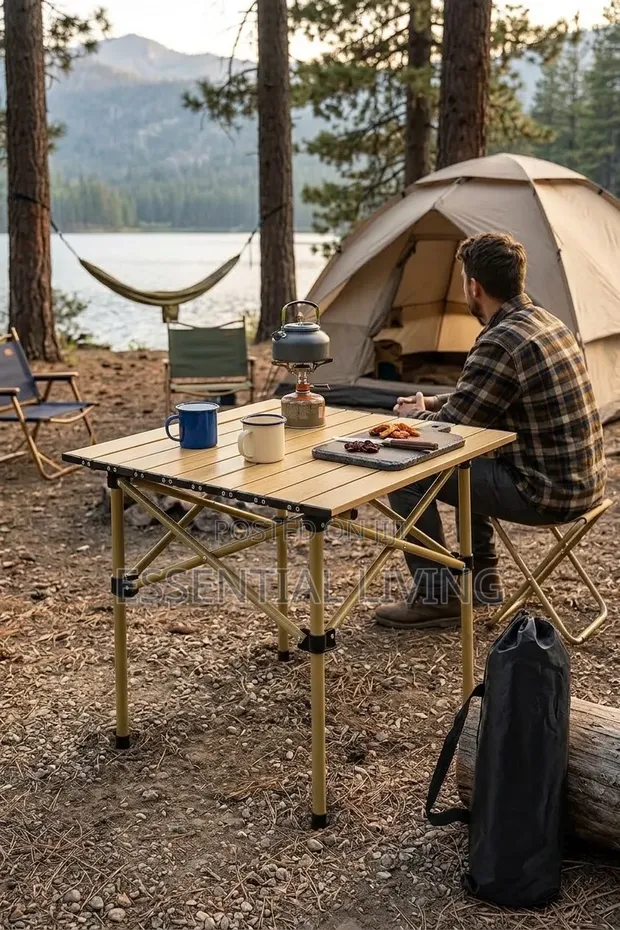 Portable Folding Camping Table Roll-Up Desk - 1