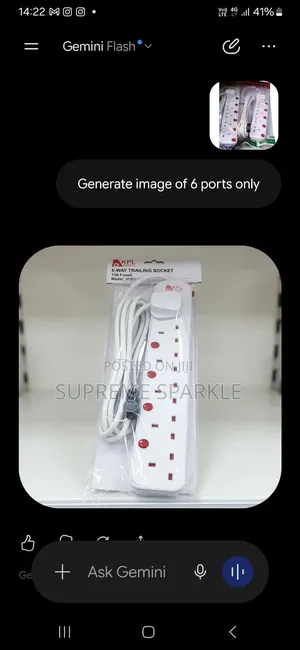 KPL 6-Way Extension Socket Cable with Surge Protector
