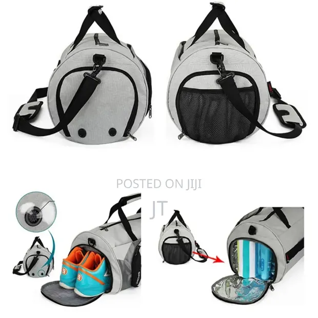 Sports Duffle Gym Bag with Shoe Compartment - 1