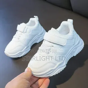 All White Kids Lightweight Sneakers Unisex (Sizes 26-37)