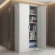 Modern Two-Door Office Filing Cabinet - Gray - 1
