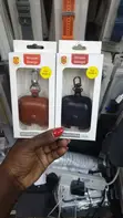 PU Leather Case for AirPods 4 with Snap Button & Keychain - 1