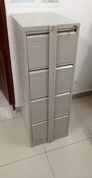 4 Drawer Metallic Vertical Cabinet with Security Steel Bar
