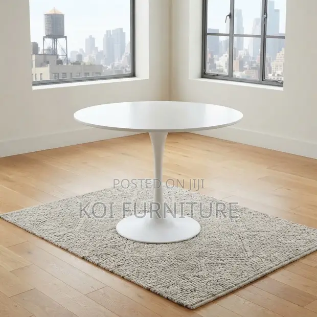 Round Marble Coffee Table - White - 1