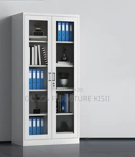 Clear Office File Cabinet with Metallic Frame - 1