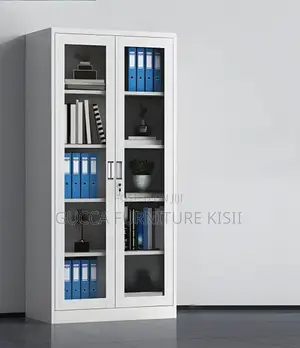 Clear Office File Cabinet with Metallic Frame