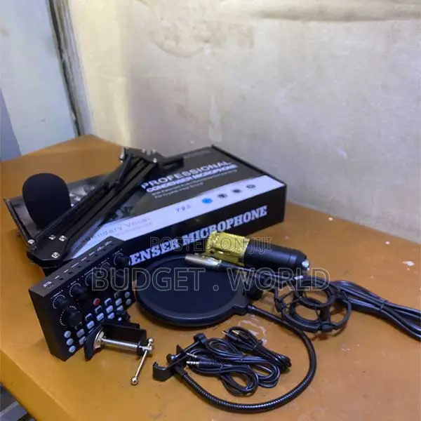 BM800 Professional Condenser Microphone with V8 Sound Card (Black) - 1