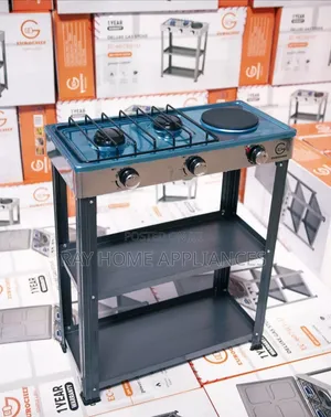 Eurochef 3-Burner Gas & Electric Cooker with Shelves