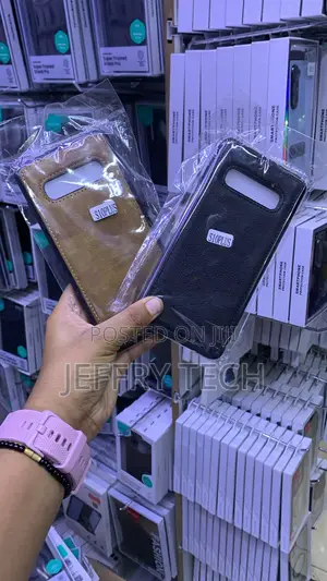 Leather-Style Protective Back Case for Samsung Galaxy S10 Plus