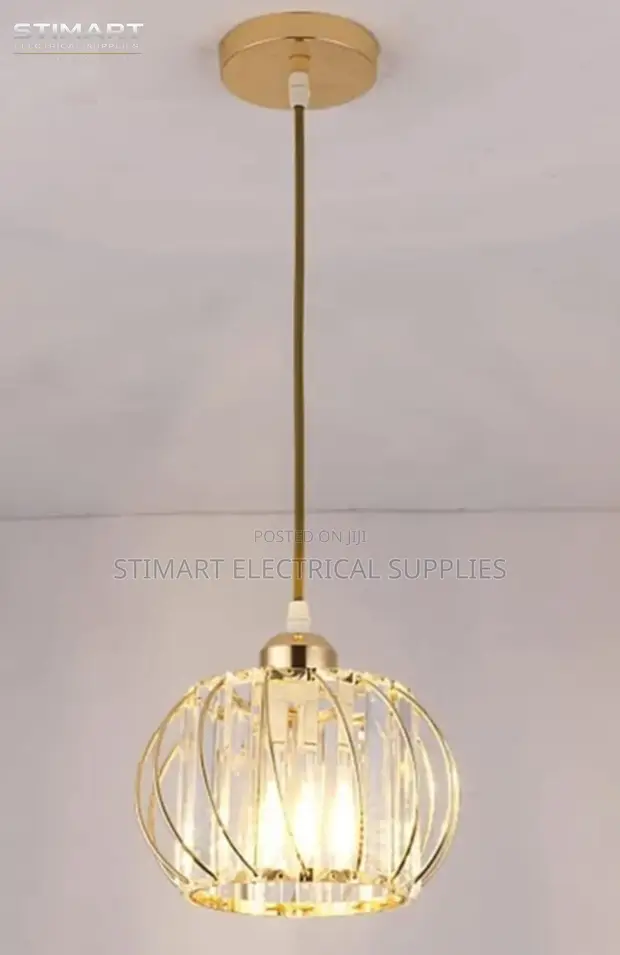Gold Finish Crystal Pendant Light - 1