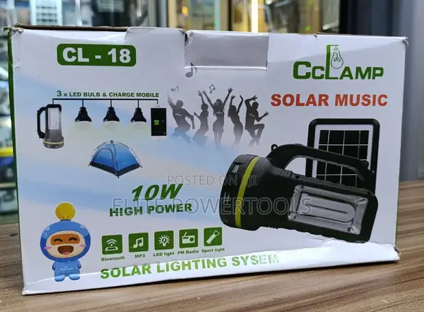 CCLAMP CL-18 10W Solar Lighting System with Bluetooth - 1