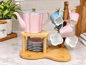 Ceramic Kettle (1L) with 320ml Cups - Brand New