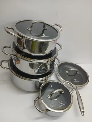 Set ya Vyombo vya Kupikia vya Triply Stainless Steel (10pcs)