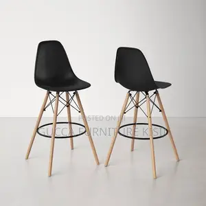 Eames Style Plastic Barstool - Black
