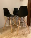 Eames Style Plastic Barstool - Black - 3