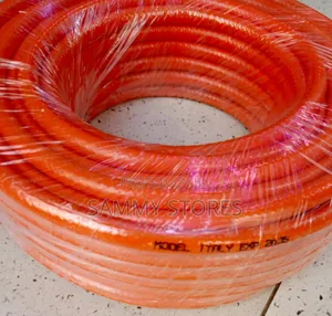 Orange Pneumatic Hose for Garage Workshop