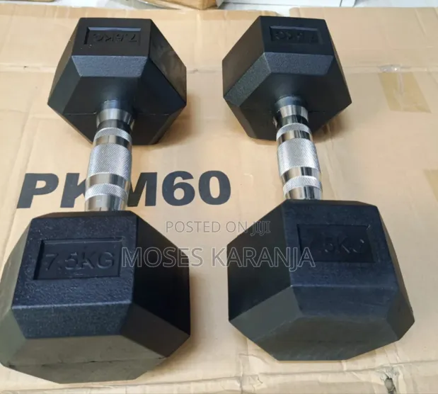 7.5kg Hexagonal Cast Iron Dumbbell - Brand New - 1