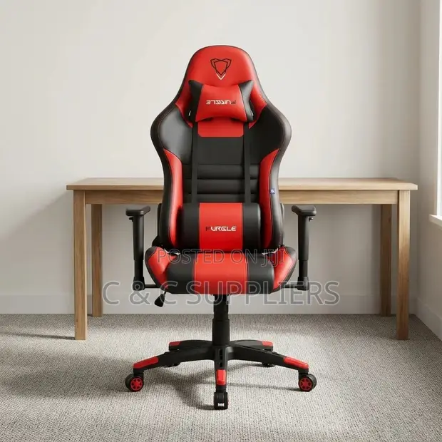Red Leather Modern Gaming Seat - 1