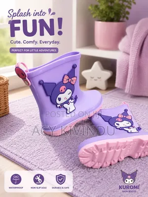 Kids Purple Gumboots - Size 30