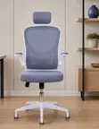 White Ergonomic Office Chair - Modern Comfortable Desk Seat - 1