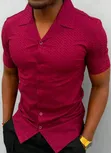 Premium Quality Cuban Collar Shirt - Burgundy - 1
