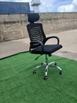 Secretarial Mesh Office Chair with Headrest - 2