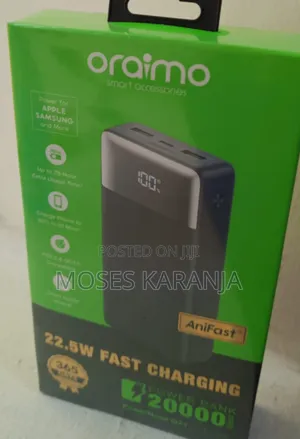 Oraimo 20000mAh 22.5W Power Bank ya Kuchaji Haraka