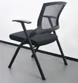 Foldable Office Training Chair - Black - 3