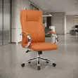 Executive Brown Leather Swivel Office Chair - 3