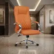 Executive Brown Leather Swivel Office Chair - 5