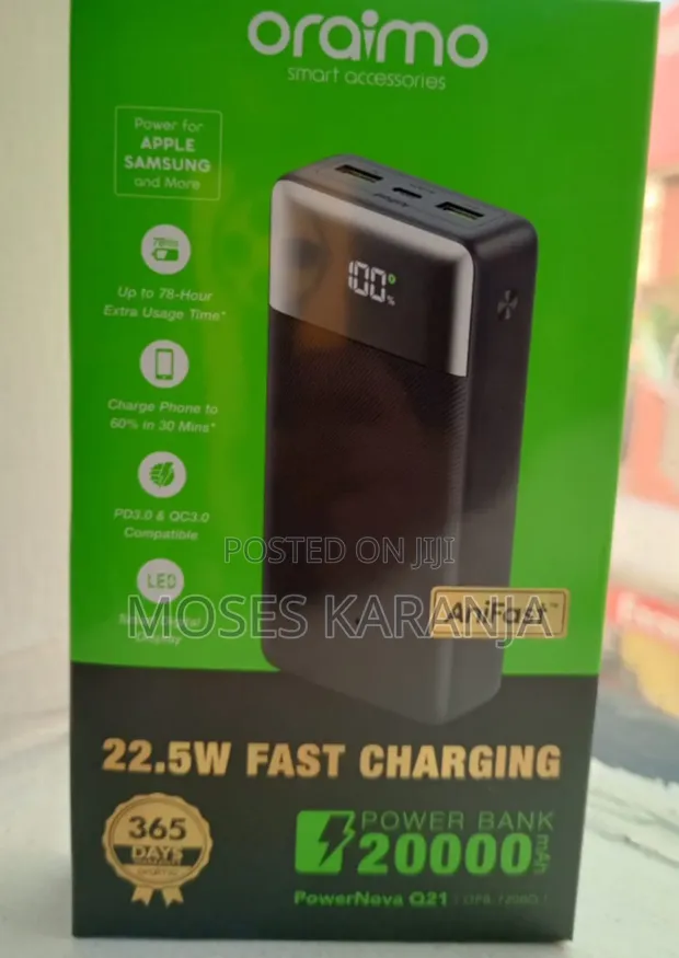 Oraimo 20,000mAh 22.5W Power Bank - 1