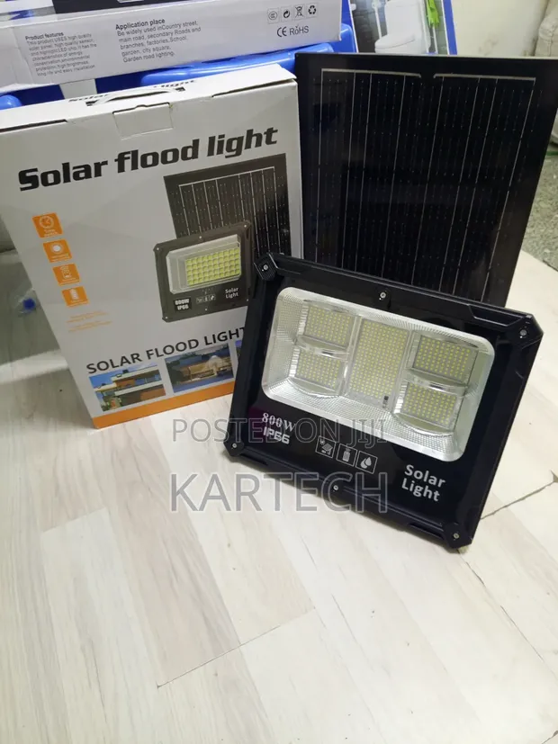 800W IP66 Solar Flood Light LED Panel Lamp with Remote - 1