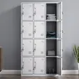 12-Locker Storage Unit - Secure Metal Office Staff Cabinet - 1