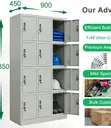 12-Locker Storage Unit - Secure Metal Office Staff Cabinet - 4