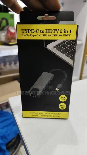 5-in-1 USB-C Hub with HDMI, LAN, USB 3.0/2.0, Type-C