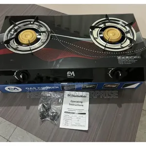 Electromate Glass Double Burner Gas Cooker
