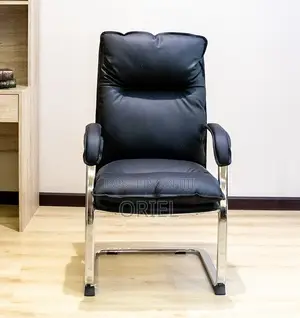 Executive Leather Visitor Chair - Black