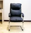Executive Leather Visitor Chair - Black - 1