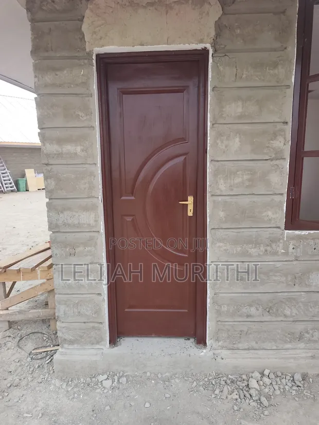 Brand New Single Wood Front Door - Brown - 1
