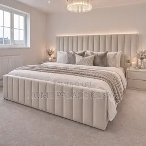 Premium Fabric Bed Frame - Super King, Nyeupe