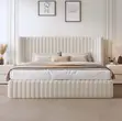 Premium Fabric Bed Frame - Super King, White - 4