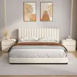 Premium Fabric Bed Frame - Super King, White - 5