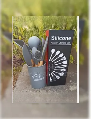 12-Piece Black Silicone Kitchen Spoon Set